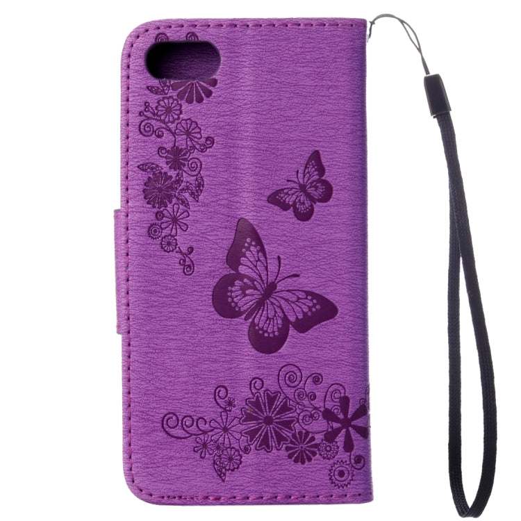 For iPhone 8 & 7 Pressed Flowers Butterfly Pattern Horizontal Flip Leather Case with Holder & Card Slots & Wallet