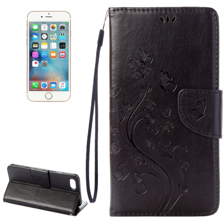 For iPhone 8 & 7 Pressed Flowers Horizontal Flip Leather Case with Holder & Card Slots & Wallet