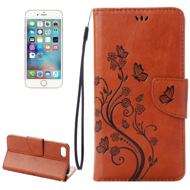 For iPhone 8 & 7 Pressed Flowers Horizontal Flip Leather Case with Holder & Card Slots & Wallet