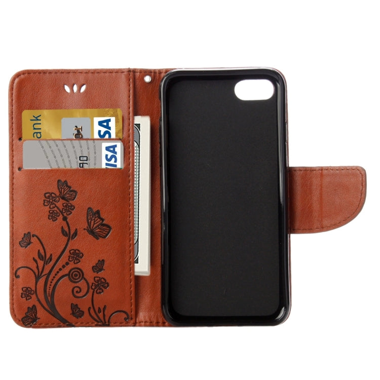 For iPhone 8 & 7 Pressed Flowers Horizontal Flip Leather Case with Holder & Card Slots & Wallet