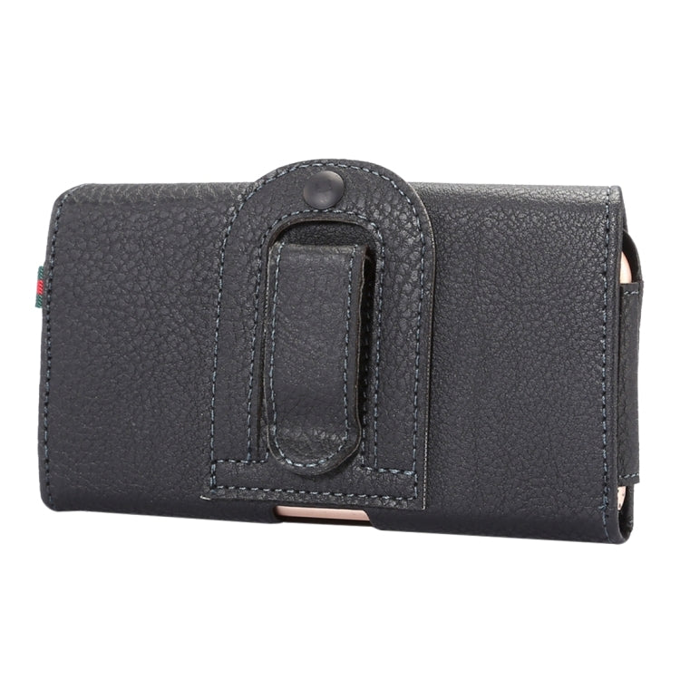 Universal Litchi Texture Vertical Flip Thwartwise PU Leather Case / Waist Bag with Back Splint & Card Slots & 15cm Lanyard for iPhone 8 & 7 & 6s & 6, Galaxy SIV & SIII, Xiaomi Redmi 3 & 3X, Size: 14.3 x 7.5 x 1.5 cm