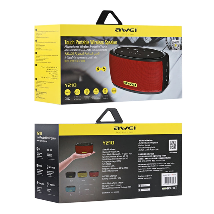 awei Y210 Portable Wireless Bluetooth Speaker V4.2 with Enhanced Bass, Support NFC / TF Card / AUX, Y210
