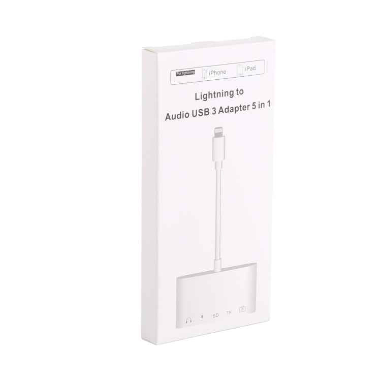 5 in 1 8 Pin to USB HUB And USB-C / Type-C And 3.5mm Earphone And SD And TF Card Reader