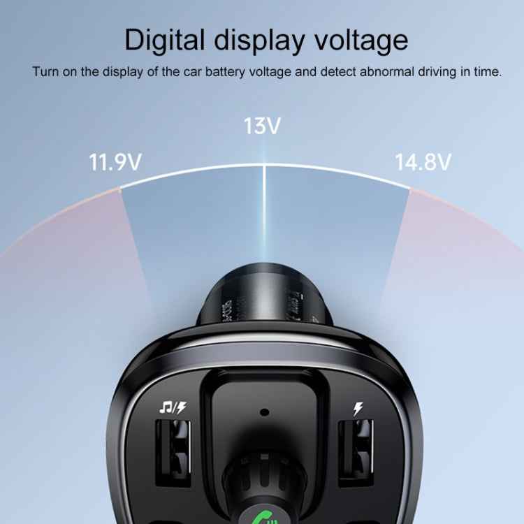 USAMS US-CC115 C21 Dual USB 3.4A Digital Display Wireless FM Car Charger