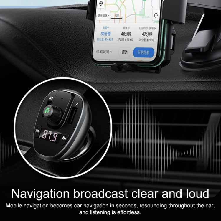 USAMS US-CC115 C21 Dual USB 3.4A Digital Display Wireless FM Car Charger