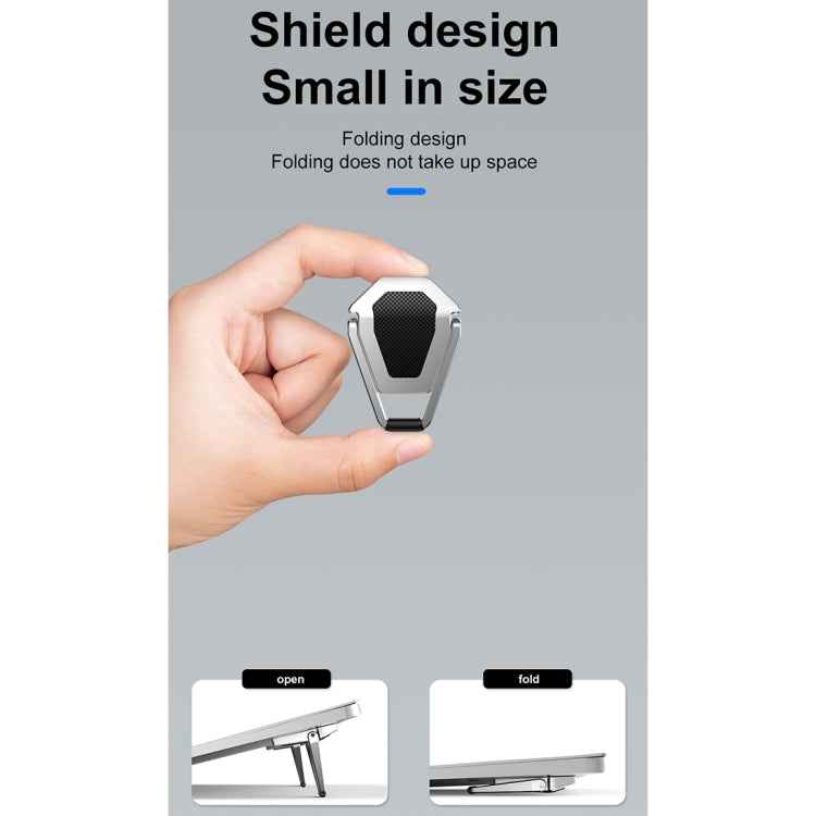 2 PCS R-JUST BJ01 Universal Stickable Shield Shape Laptop Foldable Stand