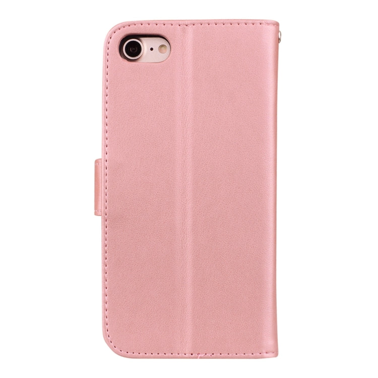 Fro iPhone 8 Plus & 7 Plus Roses Pressed Flowers Pattern Flip Leather Case with Holder & Card Slots & Wallet, Fro 8P & 7P