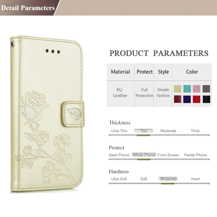 Fro iPhone 8 Plus & 7 Plus Roses Pressed Flowers Pattern Flip Leather Case with Holder & Card Slots & Wallet, Fro 8P & 7P