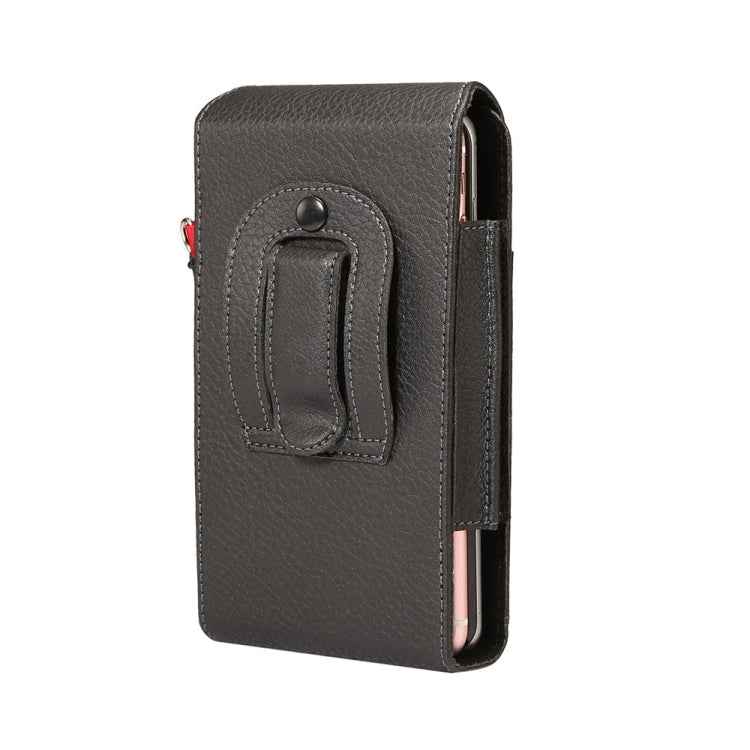 Universal Litchi Texture Vertical Flip Upright Lattice PU Leather Case / Waist Bag with Back Splint & Card Slots & Lanyard for iPhone 8 Plus & 7 Plus , Galaxy Note 8 / S8 Plus / S9+, Huawei Mate 8