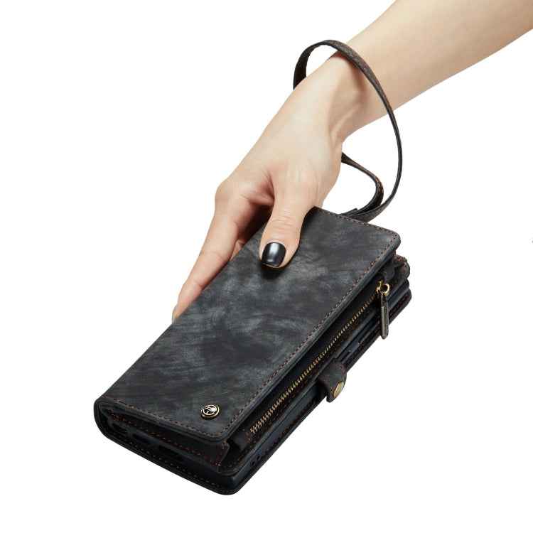 CaseMe for iPhone 8 Plus & 7 Plus Multifunctional Leather Billfold with Detachable Magnetic PC Back Protective Case & Holder & 11 Card Slots & 3 Cash Slots & 1 Zipper Wallet & 2 Photo Frames & 3 Magnetic Clasps, For 8P & 7P