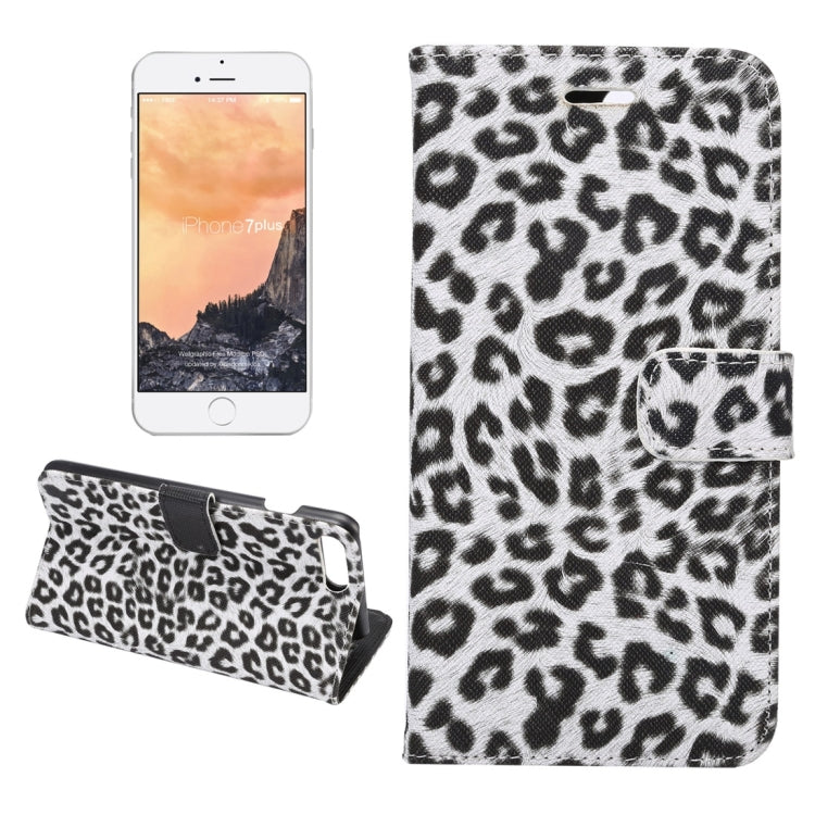 For iPhone 8 Plus & 7 Plus Leopard Texture Horizontal Flip Leather Case with Holder & Card Slots & Wallet