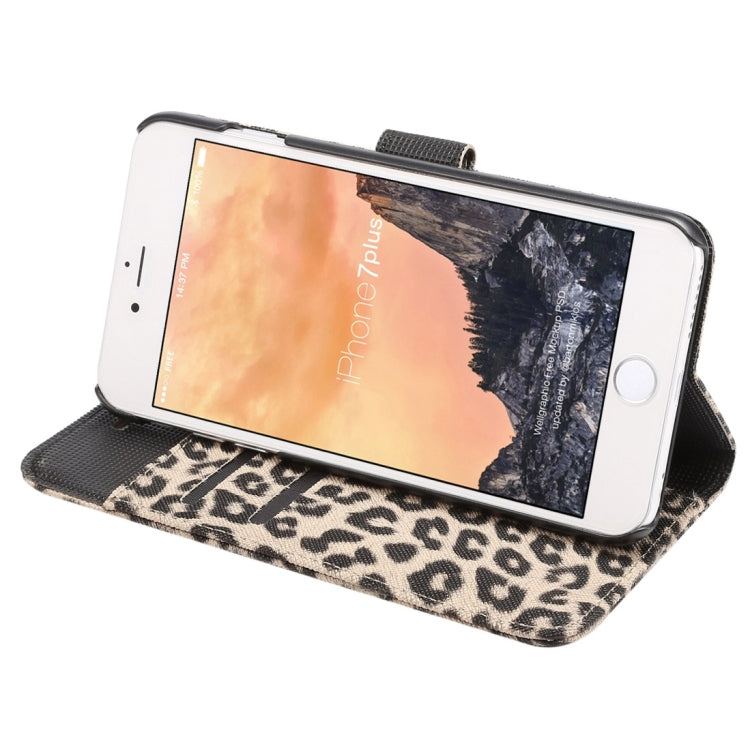 For iPhone 8 Plus & 7 Plus Leopard Texture Horizontal Flip Leather Case with Holder & Card Slots & Wallet, For 8P & 7P