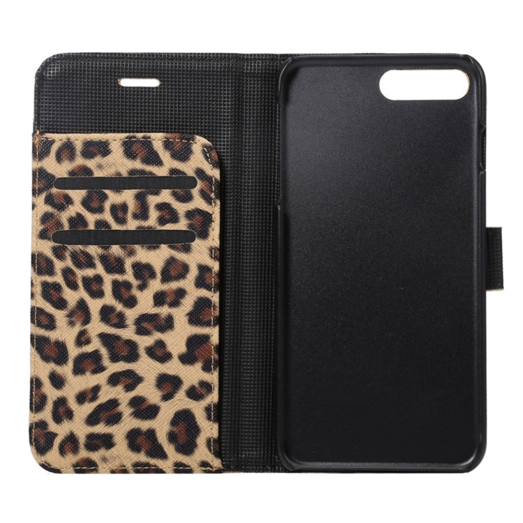 For iPhone 8 Plus & 7 Plus Leopard Texture Horizontal Flip Leather Case with Holder & Card Slots & Wallet