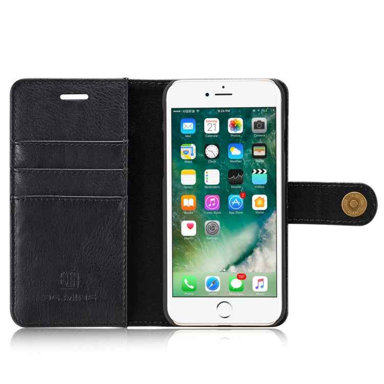 DG.MING for iPhone 8 & 7 Crazy Horse Texture Horizontal Flip Detachable Magnetic Protective Case with Holder & Card Slots & Wallet, iPhone 8 & 7
