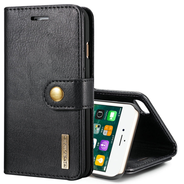 DG.MING for iPhone 8 & 7 Crazy Horse Texture Horizontal Flip Detachable Magnetic Protective Case with Holder & Card Slots & Wallet, iPhone 8 & 7