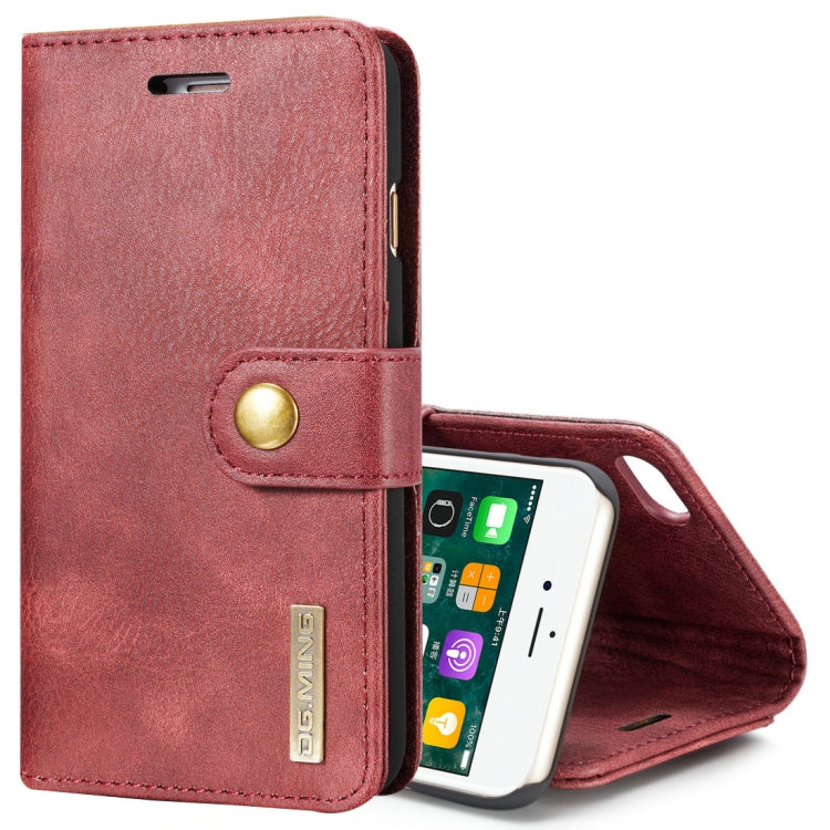 DG.MING for iPhone 8 & 7 Crazy Horse Texture Horizontal Flip Detachable Magnetic Protective Case with Holder & Card Slots & Wallet, iPhone 8 & 7