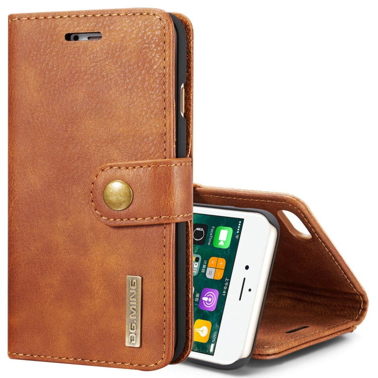 DG.MING for iPhone 8 & 7 Crazy Horse Texture Horizontal Flip Detachable Magnetic Protective Case with Holder & Card Slots & Wallet, iPhone 8 & 7