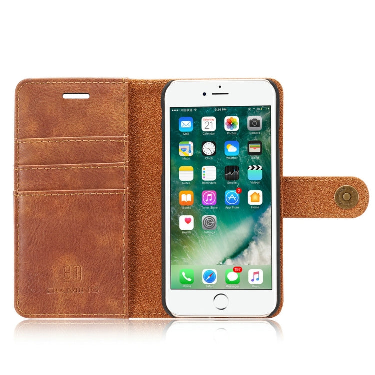 DG.MING for iPhone 8 & 7 Crazy Horse Texture Horizontal Flip Detachable Magnetic Protective Case with Holder & Card Slots & Wallet, iPhone 8 & 7