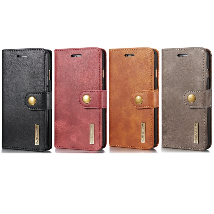 DG.MING for iPhone 8 & 7 Crazy Horse Texture Horizontal Flip Detachable Magnetic Protective Case with Holder & Card Slots & Wallet
