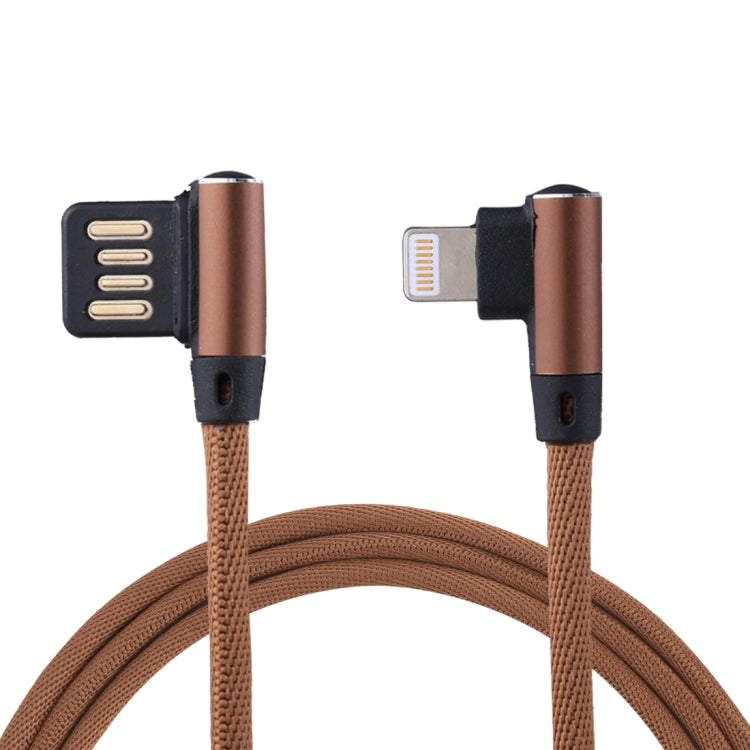 1m 2.4A Output USB to 8 Pin Double Elbow Design Nylon Weave Style Data Sync Charging Cable, 8 Pin Dark Blue, 8 Pin Blue, 8 Pin Red, 8 Pin Coffee, 8 Pin Black