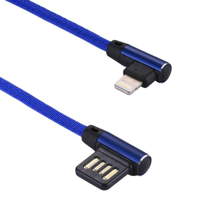1m 2.4A Output USB to 8 Pin Double Elbow Design Nylon Weave Style Data Sync Charging Cable