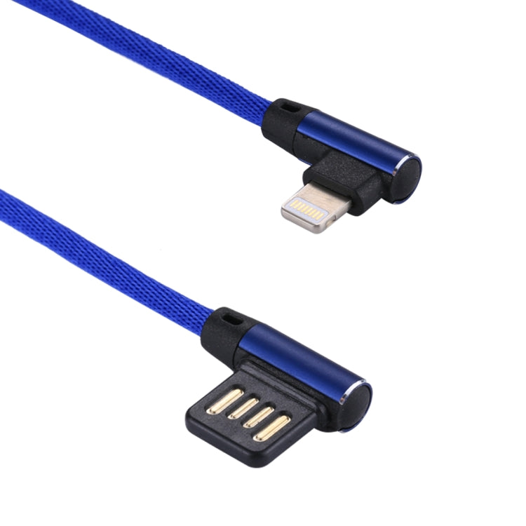1m 2.4A Output USB to 8 Pin Double Elbow Design Nylon Weave Style Data Sync Charging Cable, 8 Pin Dark Blue, 8 Pin Blue, 8 Pin Red, 8 Pin Coffee, 8 Pin Black