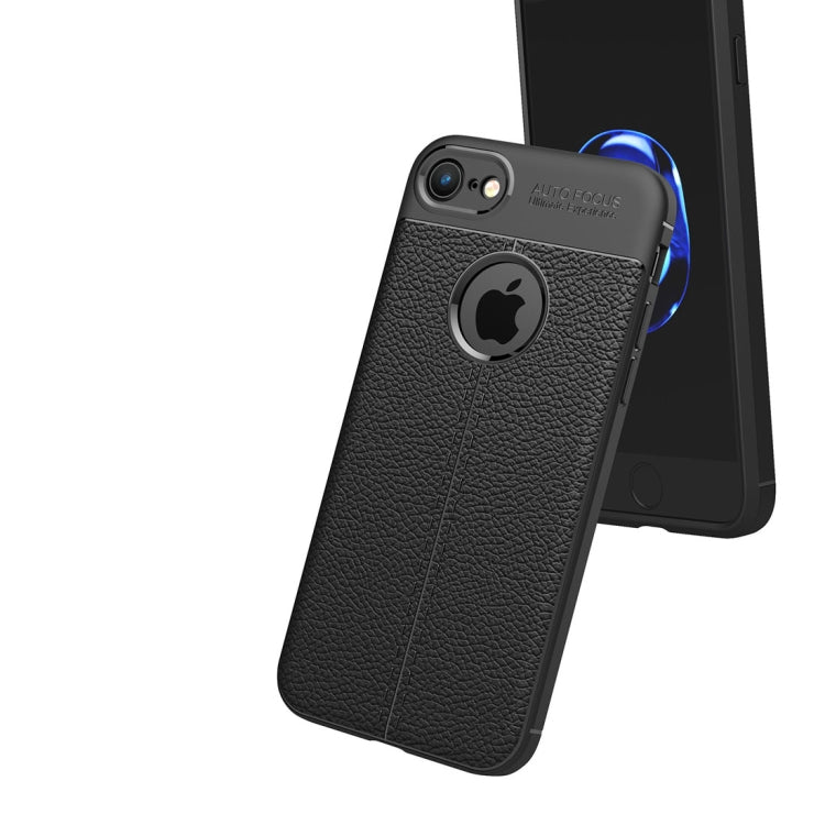 For iPhone 8 & 7 Litchi Texture TPU Protective Back Cover Case, For 8 & 7