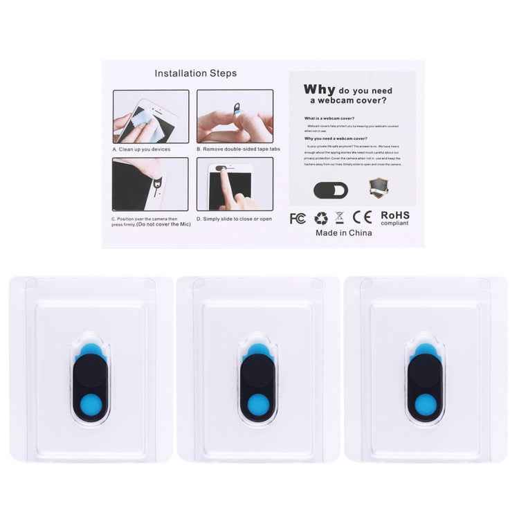 3 PCS Universal Ultra-thin Design Magnet WebCam Cover Camera Cover for Desktop, Laptop, Tablet, Phones