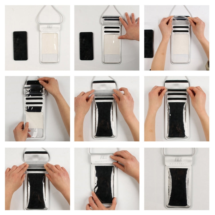 Outdoor Diving Swimming Mobile Phone Touch Screen Waterproof Bag for Below 5 Inch Mobile Phone