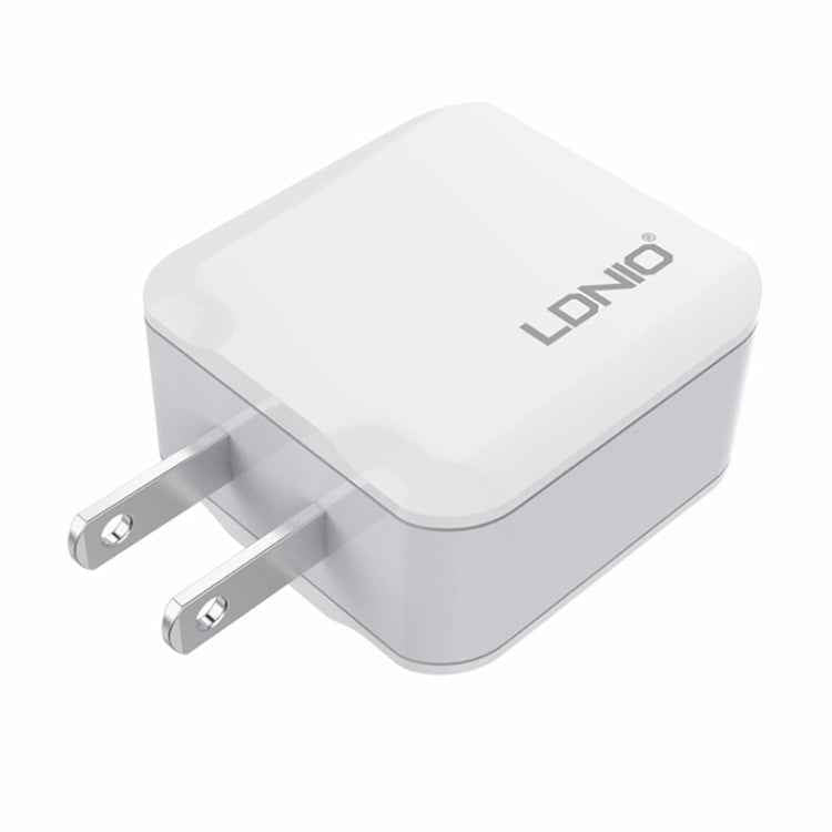 LDNIO A2201 2.4A Dual USB Charging Head Travel Direct Charge Mobile Phone Adapter Charger With 8 Pin Data Cable
