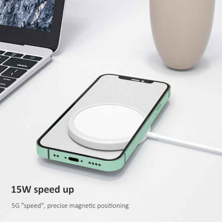 OJD-63 15W Aluminum Alloy Style Round Magsafe Magnetic Wireless Charger