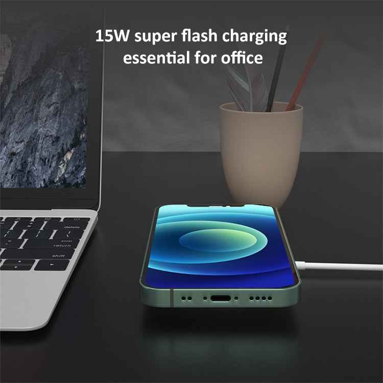 OJD-63 15W Aluminum Alloy Style Round Magsafe Magnetic Wireless Charger