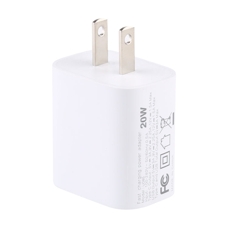 T085 20W USB + Type-C Fast Charging Travel Power Adapter, EU Plug, IP8G0711EU, IP8G0711US