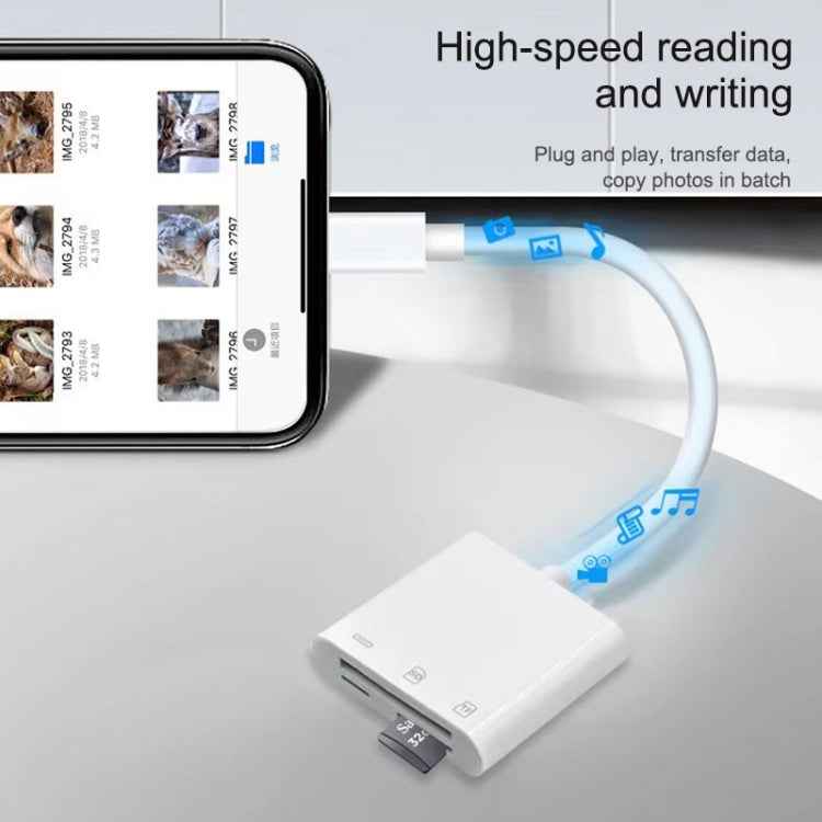 NK-101Y Pro 8 Pin to 8 Pin + SD + TF Port 3 in 1 Camera Reader Adapter