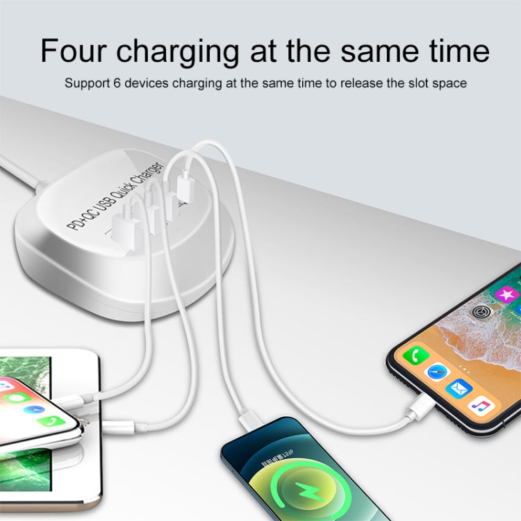 WLX-T3P 4 In 1 PD + QC Multi-function Smart Fast Charging USB Charger, WLX-T3P UK Plug, WLX-T3P US Plug, WLX-T3P AU Plug, WLX-T3P EU Plug
