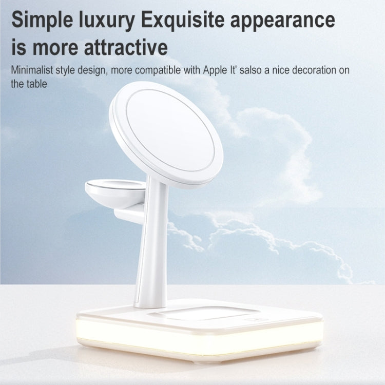 991 3 in 1 15W Electromagnetic Induction Wireless Fast Charging with 360 Degree Rotating Holder, 991