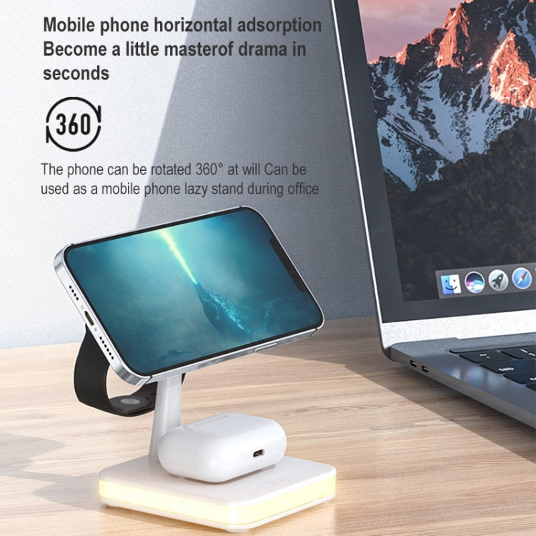 991 3 in 1 15W Electromagnetic Induction Wireless Fast Charging with 360 Degree Rotating Holder, 991