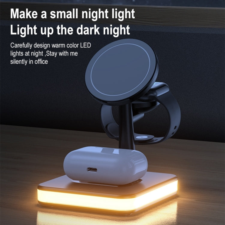 991 3 in 1 15W Electromagnetic Induction Wireless Fast Charging with 360 Degree Rotating Holder, 991