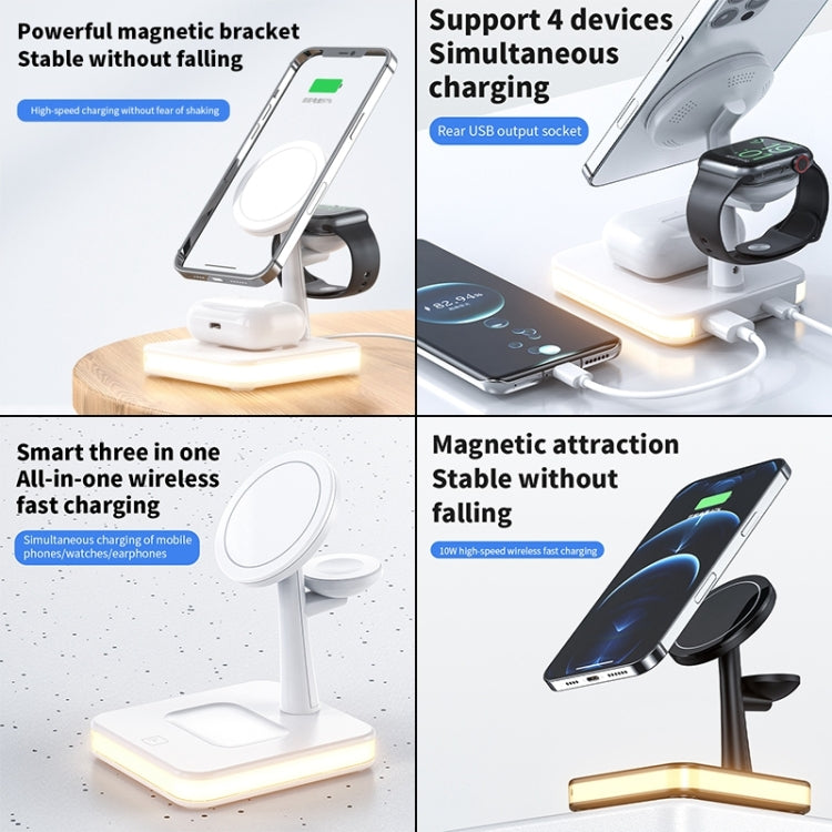 991 3 in 1 15W Electromagnetic Induction Wireless Fast Charging with 360 Degree Rotating Holder, 991