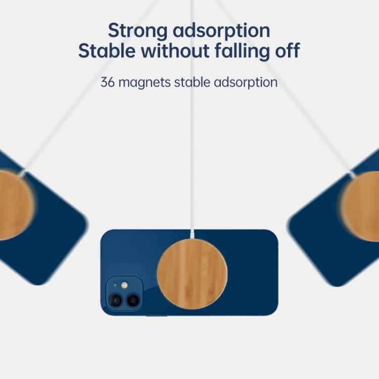 JYD01 15W Magsafe Round Bamboo Wood Magnetic Wireless Charger