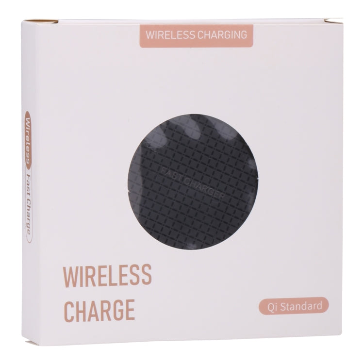 10W QI Plaid Pattern Round Metal Wireless Charger