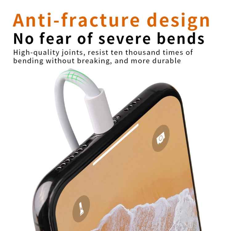 IVON CA19 2.4A USB to 8 Pin Fast Charge Data Cable for iPhone, iPad, Length: 1m