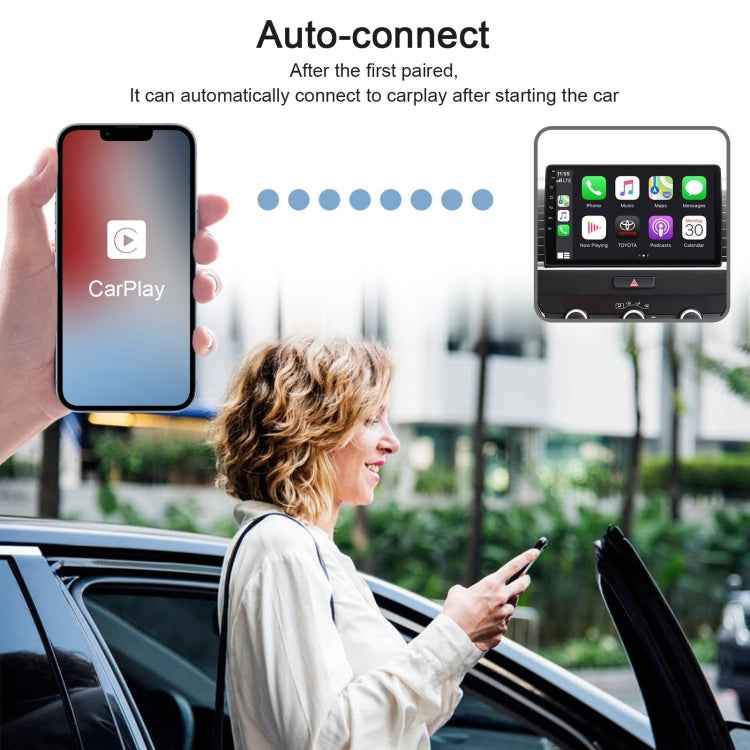 USB + USB-C / Type-C Wired to Wireless Carplay Adapter for iPhone