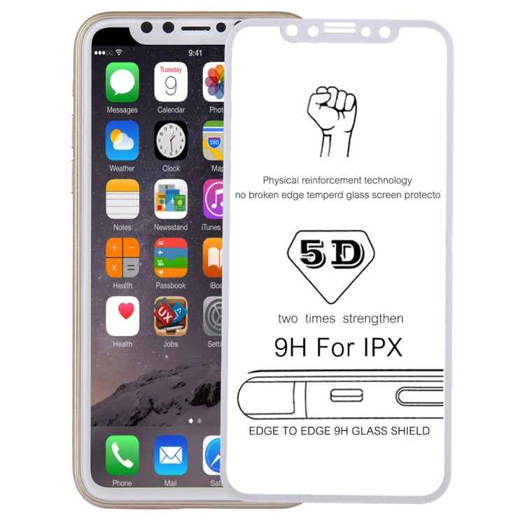 For iPhone X 0.3mm 9H Surface Hardness 4D Curved Full Screen Tempered Glass Screen Protector