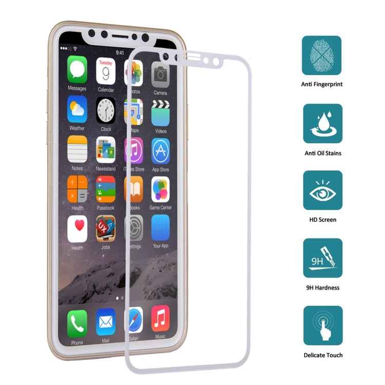 For iPhone X 0.3mm 9H Surface Hardness 4D Curved Full Screen Tempered Glass Screen Protector