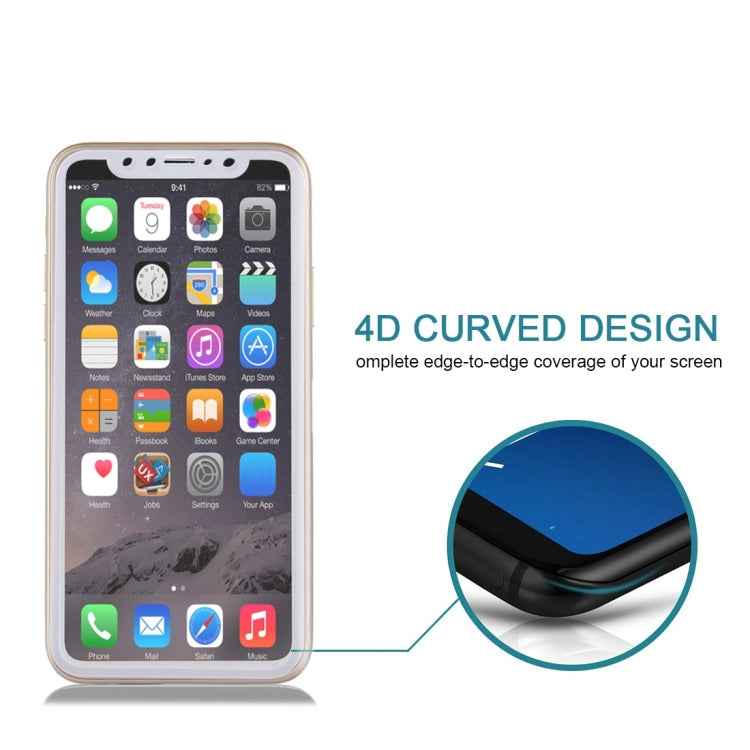 For iPhone X 0.3mm 9H Surface Hardness 4D Curved Full Screen Tempered Glass Screen Protector