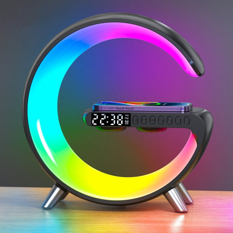 N69 Smart Bluetooth Speaker Support Wireless Charger & Alarm Clock & Ambient Light, EU Plug