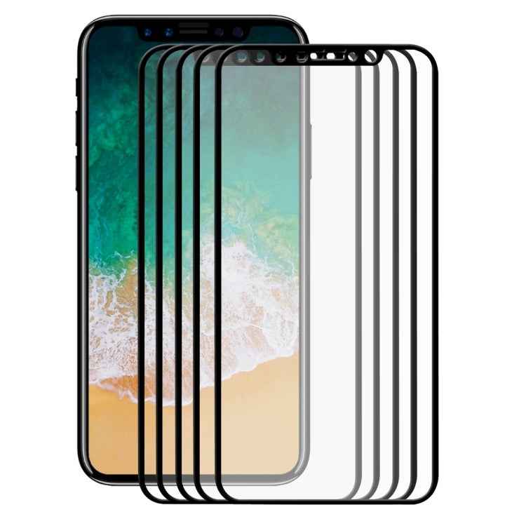 For iPhone X 5pcs ENKAY Hat-Prince 0.26mm 9H Surface Hardness 2.5D Explosion-proof Full Screen Tempered Glass Screen Film