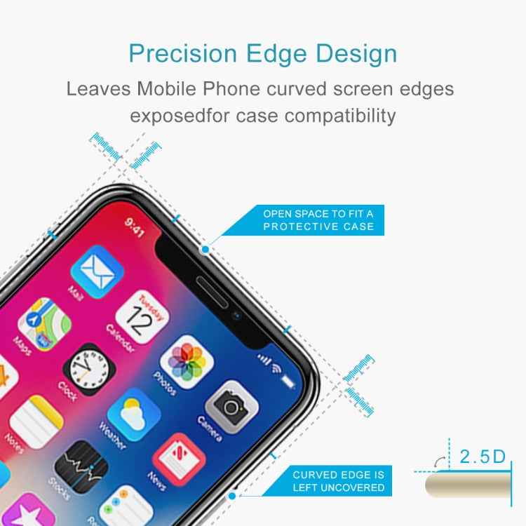 For iPhone 11 Pro / XS / X 50pcs 0.26mm 9H Surface Hardness Explosion-proof Non-full Screen Tempered Glass Screen Film