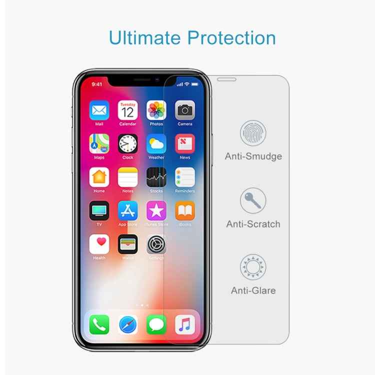 For iPhone 11 Pro / XS / X 50pcs 0.26mm 9H Surface Hardness Explosion-proof Non-full Screen Tempered Glass Screen Film